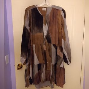 Wilfred long-sleeve dress, multi coloured, size M